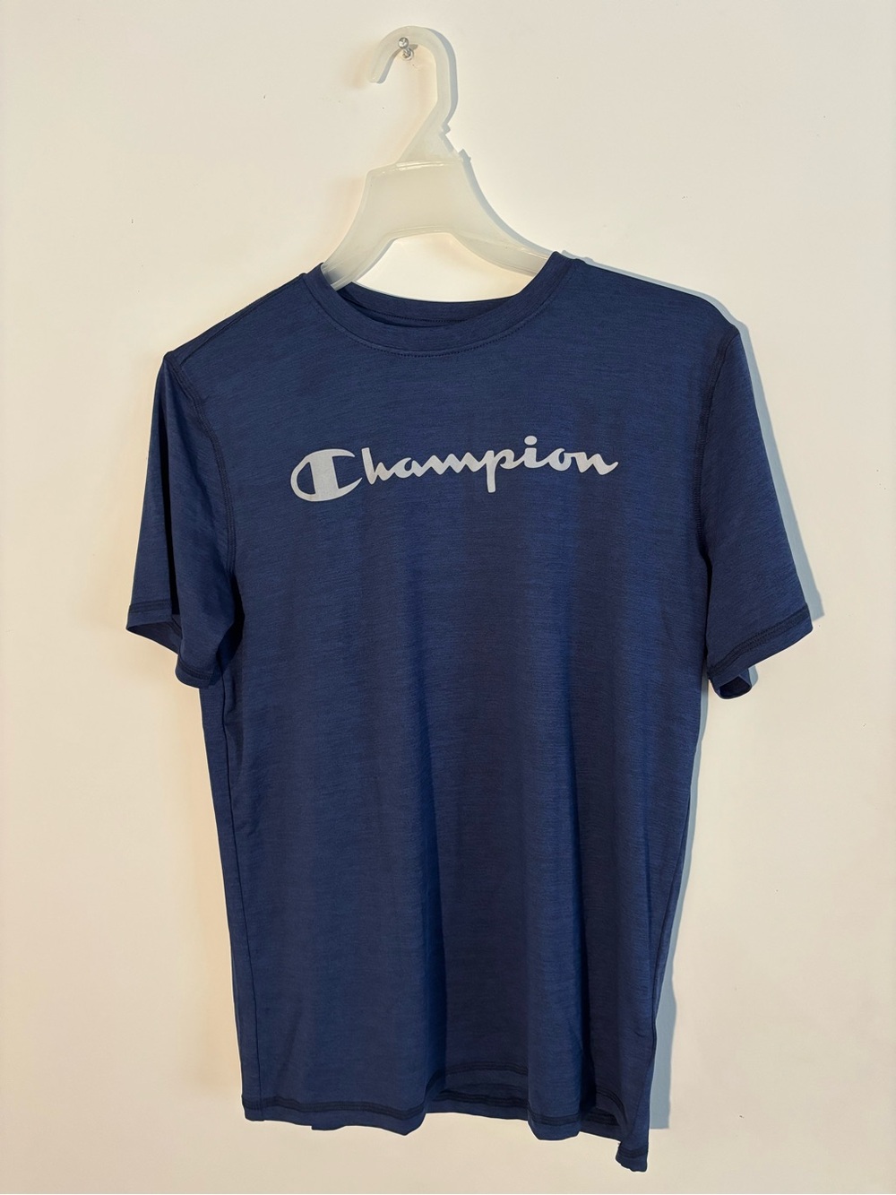 Champion Youth XL 14/16 Navy Blue Logo Short Sleeve Athletic T-Shirt - Picture 1 of 8